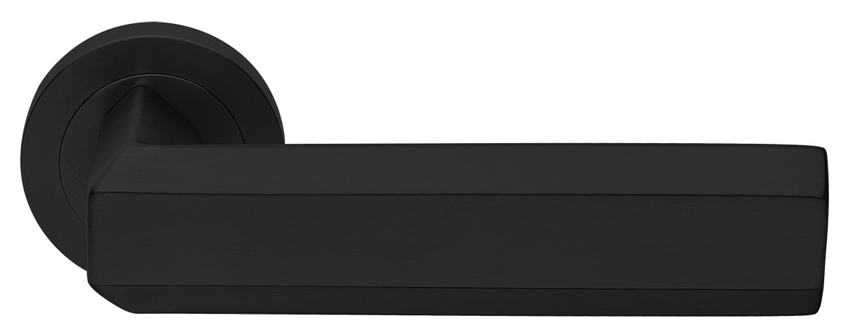 Ручка дверная HARMONY R2 NERO раздельная на круглой розетке, цвет - черный фото купить Калининград