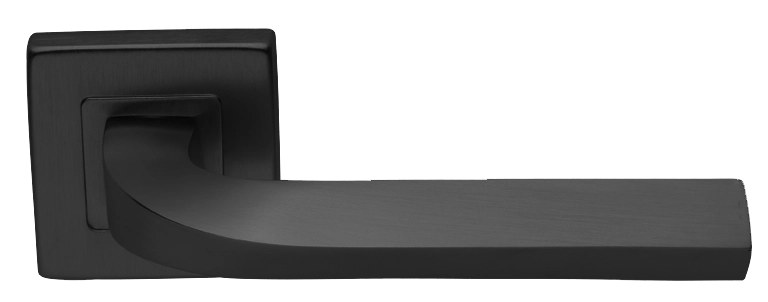 Ручка дверная TENDER S3 NERO раздельная на квадратной розетке, цвет - черный фото купить Калининград