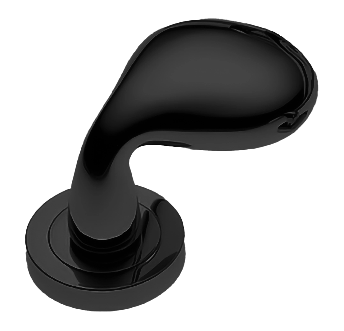 Ручка дверная SIENA-2 R2 NERO раздельная на круглой розетке, цвет - черный фото 1 Ручка дверная SIENA-2 R2 NERO раздельная на круглой розетке, цвет - черный фото купить Калининград