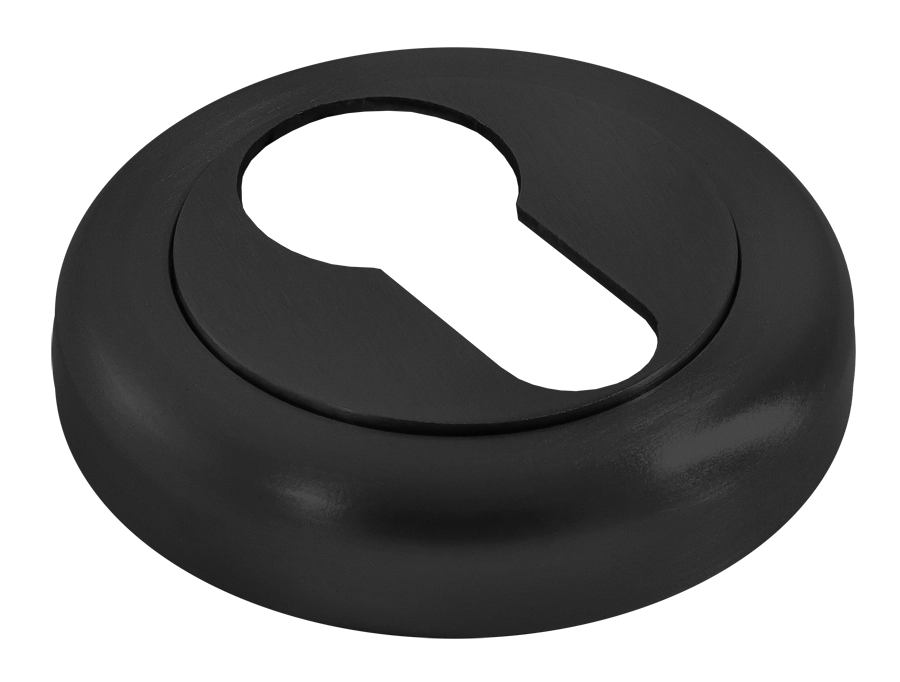 Накладка на ключевой цилиндр LUX-KH-R4 NERO на круглой розетке, цвет черный фото фурнитура Калининград