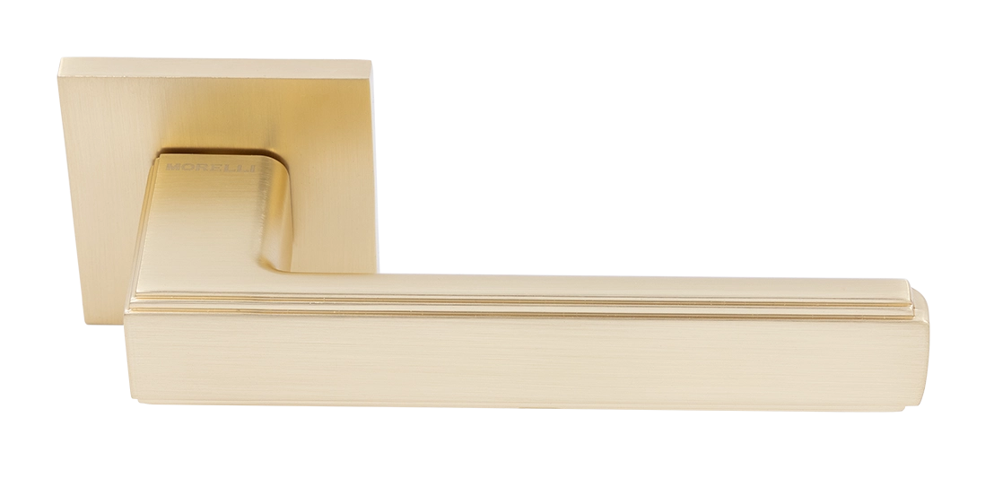 Ручка дверная MH-64-S6 MSG STEPS на квадратной розетке 6 мм, цвет матовое сатинированное золото фото купить Калининград