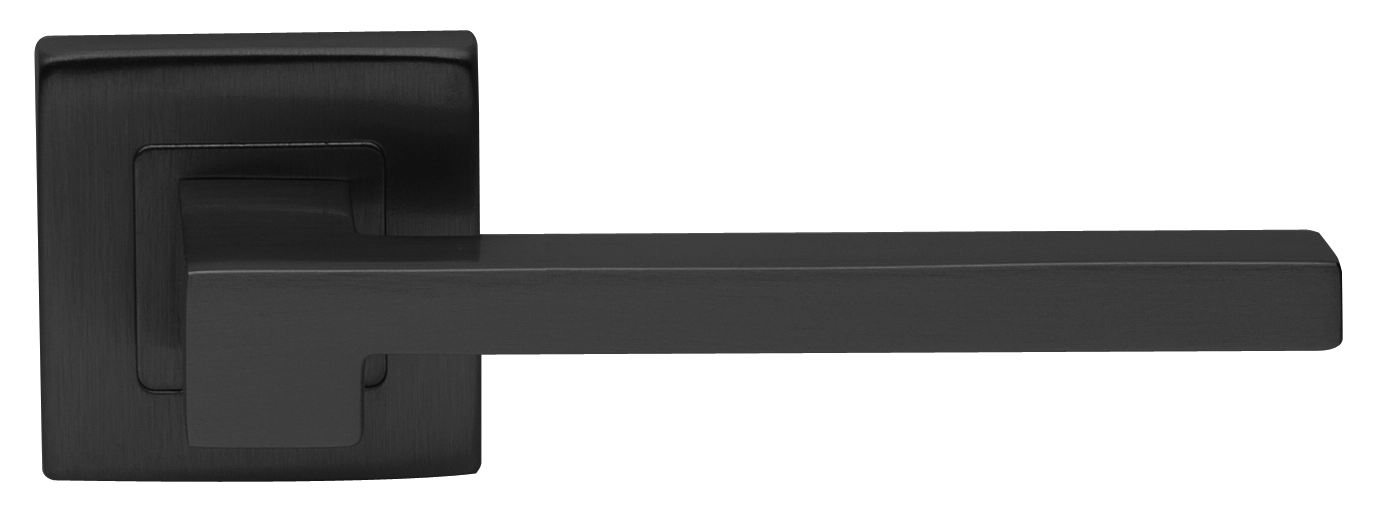 Ручка дверная STONE S3 NERO раздельная на квадратной розетке, цвет черный, латунь фото купить в Калининграде