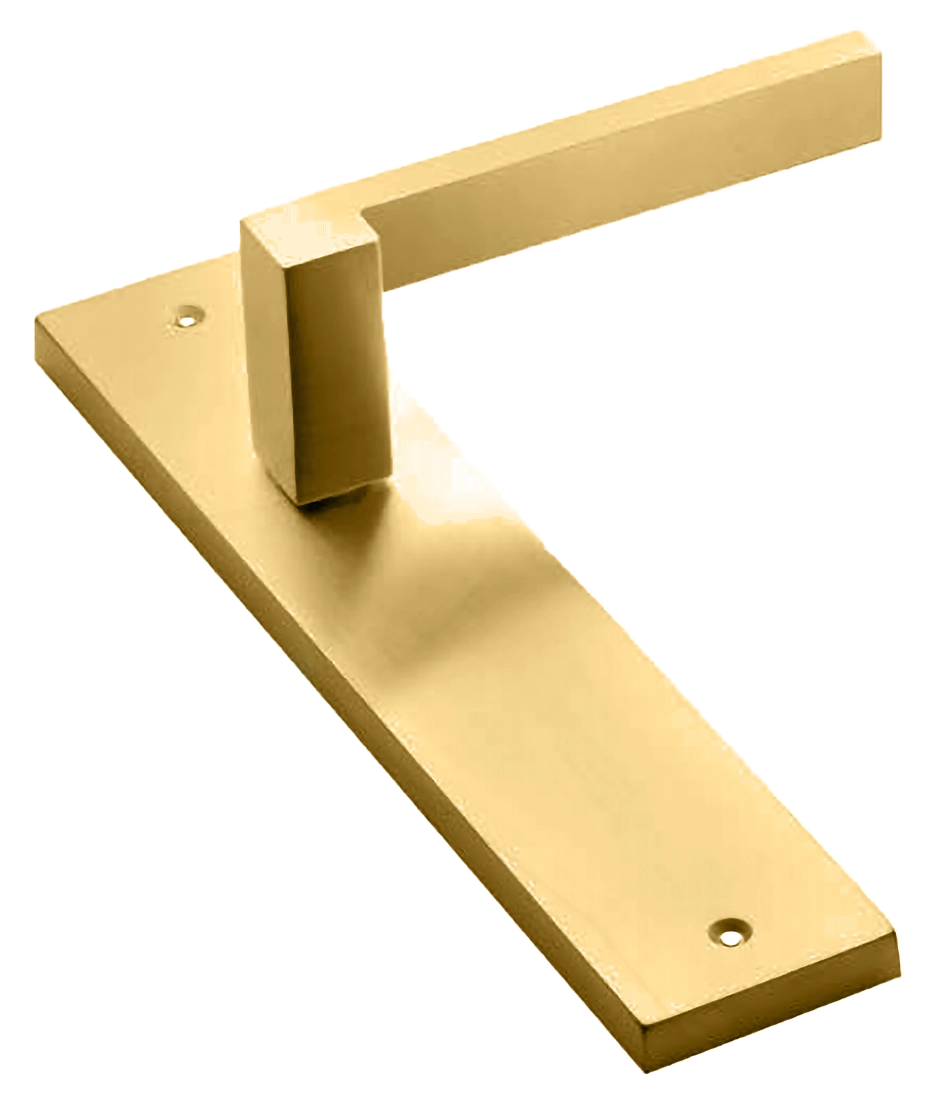 Ручка дверная на планке STONE PL OSA, цвет матовое золото, латунь фото купить в Калининграде