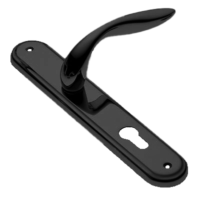 Ручка дверная на планке LEON PL NERO, цвет черный, латунь фото купить в Калининграде