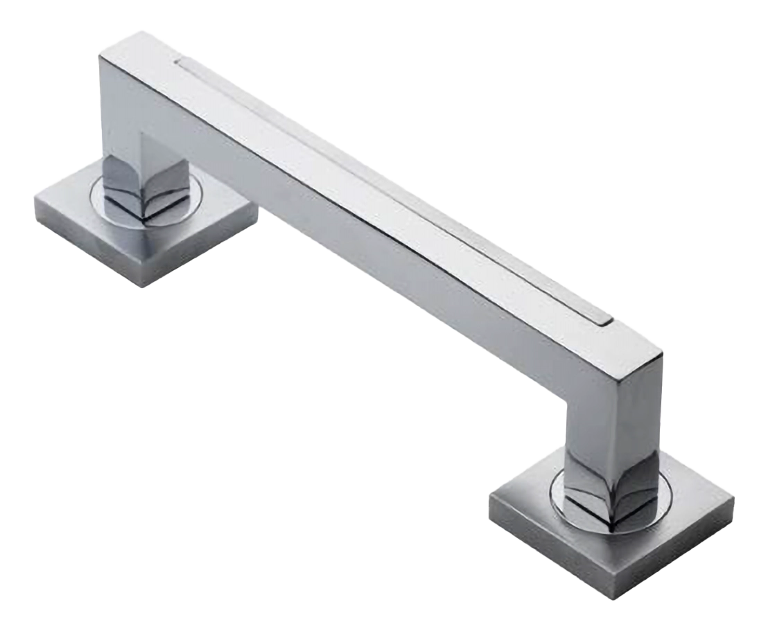 Ручка-скоба дверная ISLAND PH CRO на квадратной розетке на квадратной розетке, цвет хром, латунь фото купить в Калининграде