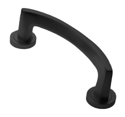 Ручка-скоба дверная WIND PH NERO на круглой розетке, цвет черный, латунь фото morelli Калининград