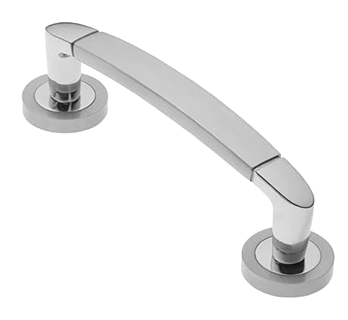 Ручка-скоба дверная SAIL PH CSA/CRO на круглой розетке, цвет матовый хром/хром, латунь фото купить в Калининграде