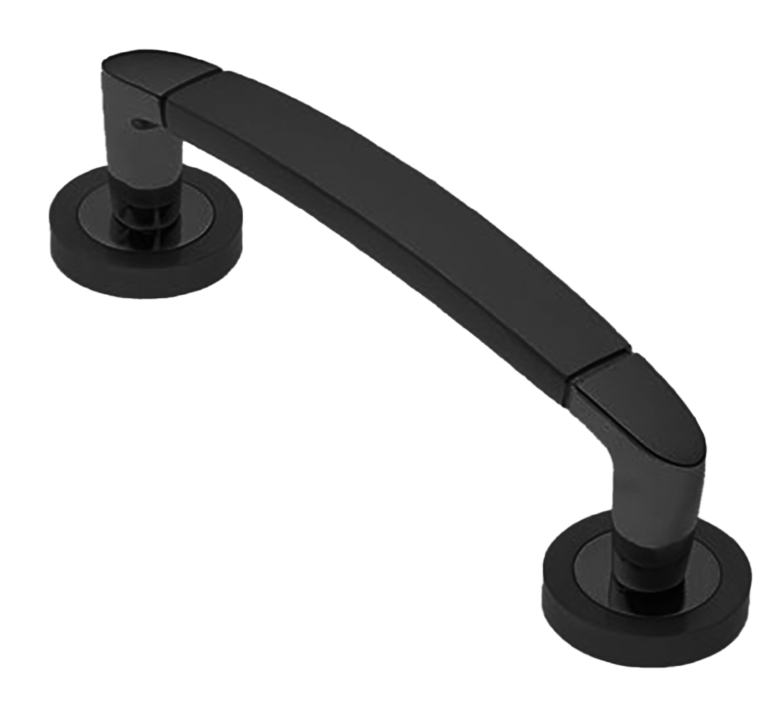 Ручка-скоба дверная SAIL PH NERO на круглой розетке, цвет черный, латунь фото купить в Калининграде