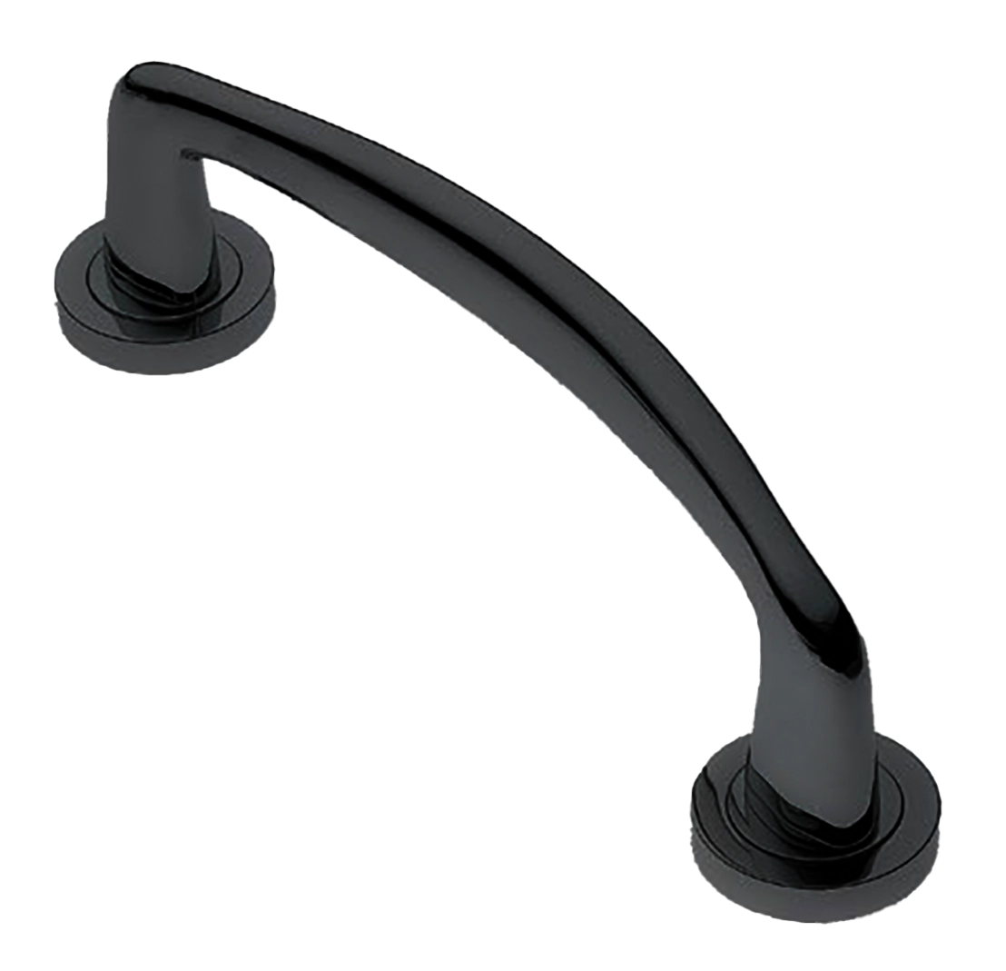 Ручка-скоба дверная COCKATOO PH NERO на круглой розетке, цвет черный, латунь фото купить в Калининграде