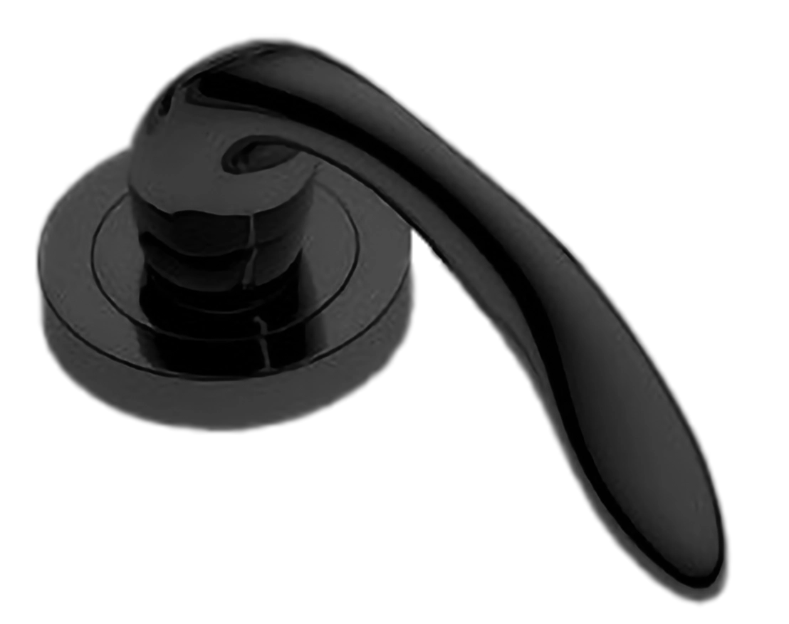 Ручка оконная LEON W1 NERO на прямоугольной розетке, цвет черный, латунь фото купить в Калининграде