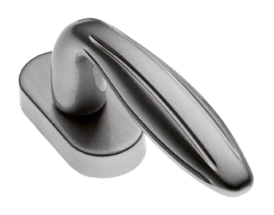 Ручка оконная BUD W1 CSA на прямоугольной розетке, цвет матовый хром, латунь фото купить в Калининграде