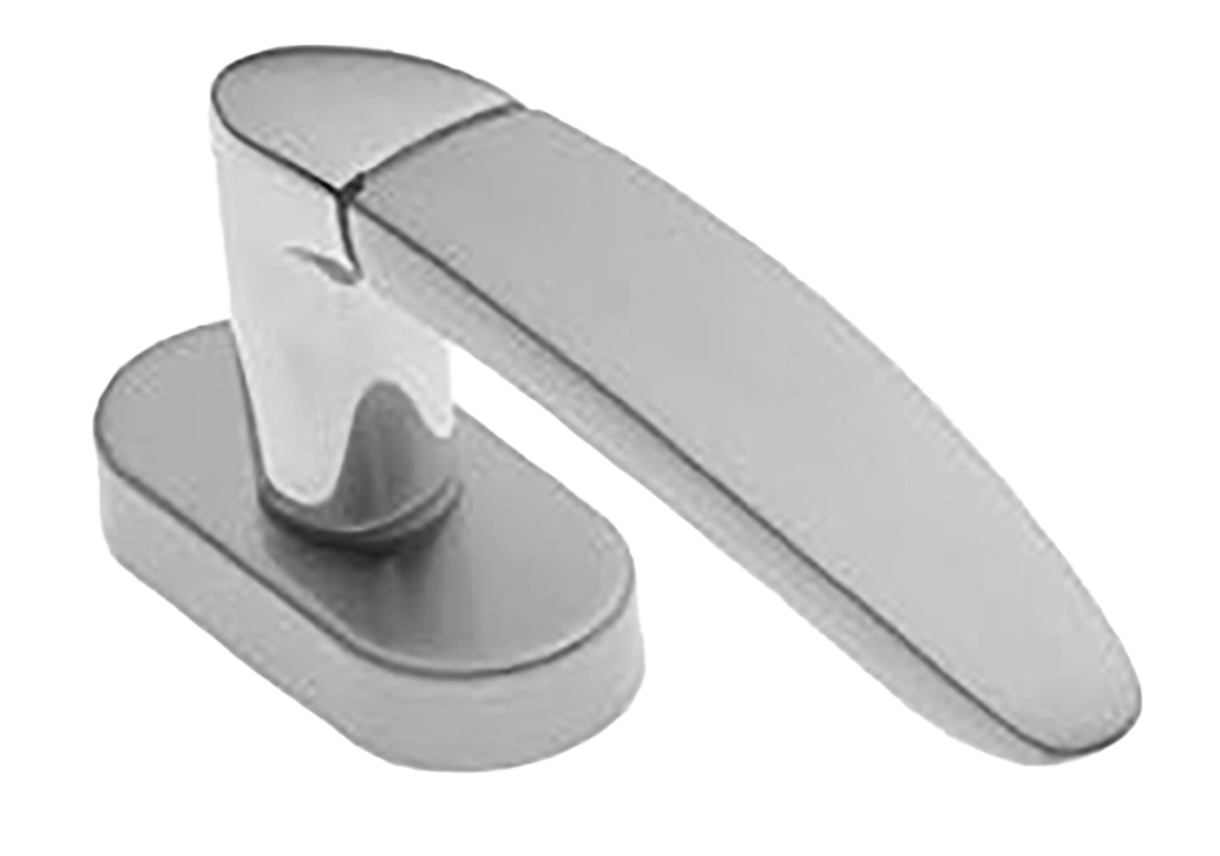 Ручка оконная SAIL W1 CSA/CRO на прямоугольной розетке, цвет матовый хром/хром, латунь фото купить в Калининграде