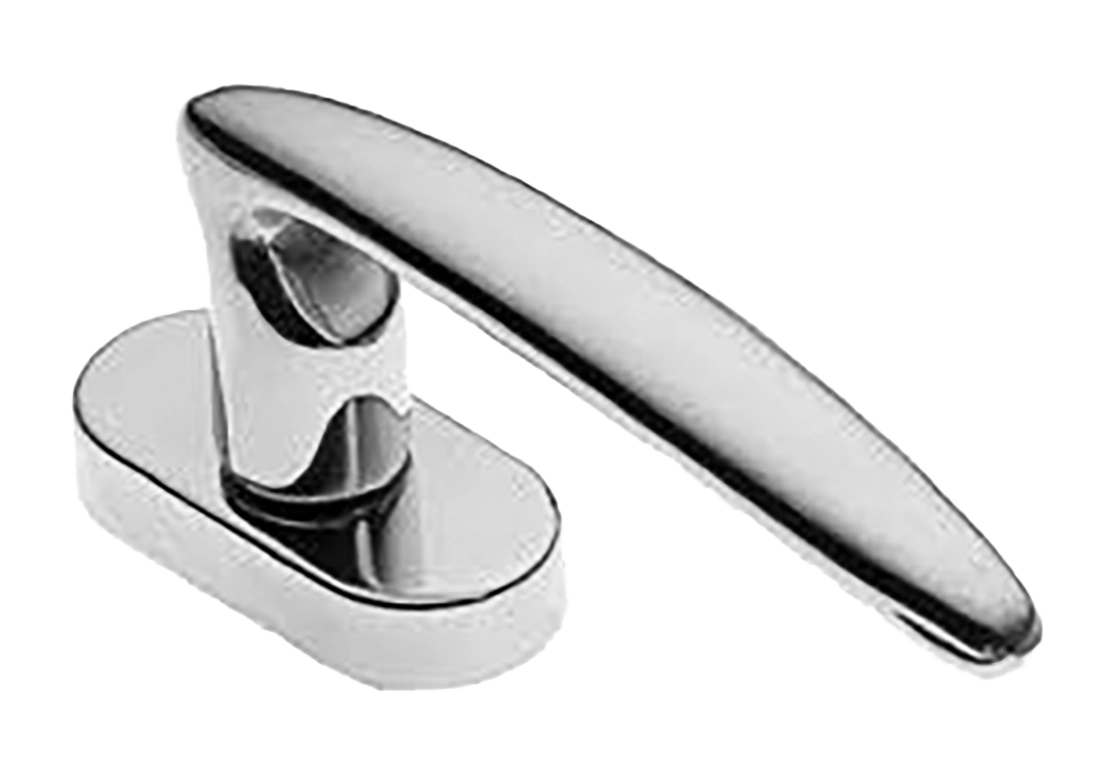 Ручка оконная FLAMINGO W1 CRO на прямоугольной розетке, цвет хром, латунь фото купить в Калининграде