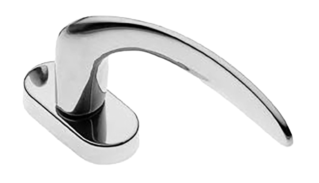 Ручка оконная COBRA W1 CRO на прямоугольной розетке, цвет хром, латунь фото купить в Калининграде