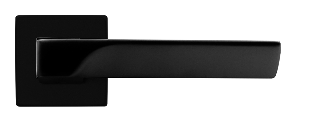 Ручка дверная FIORD S5 NERO-ST на квадратной розетке цвет черный soft-touch, ЦАМ фото купить в Калининграде