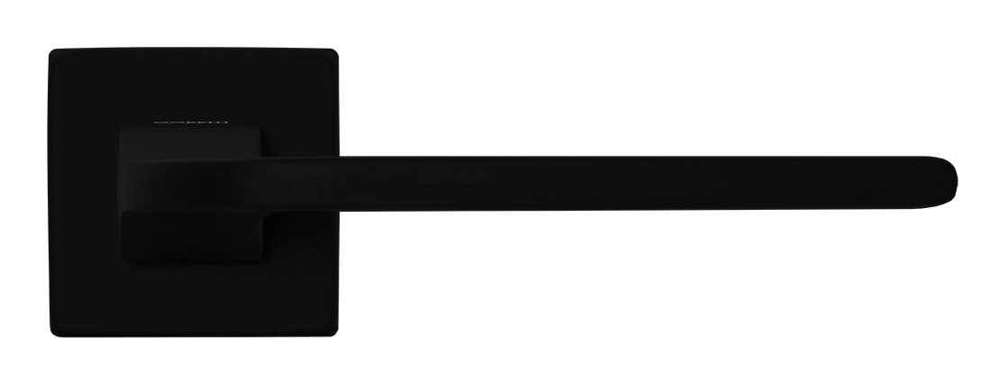 Ручка дверная SPUTNIK S5 NERO-ST на квадратной розетке, цвет черный soft-touch, ЦАМ фото купить в Калининграде