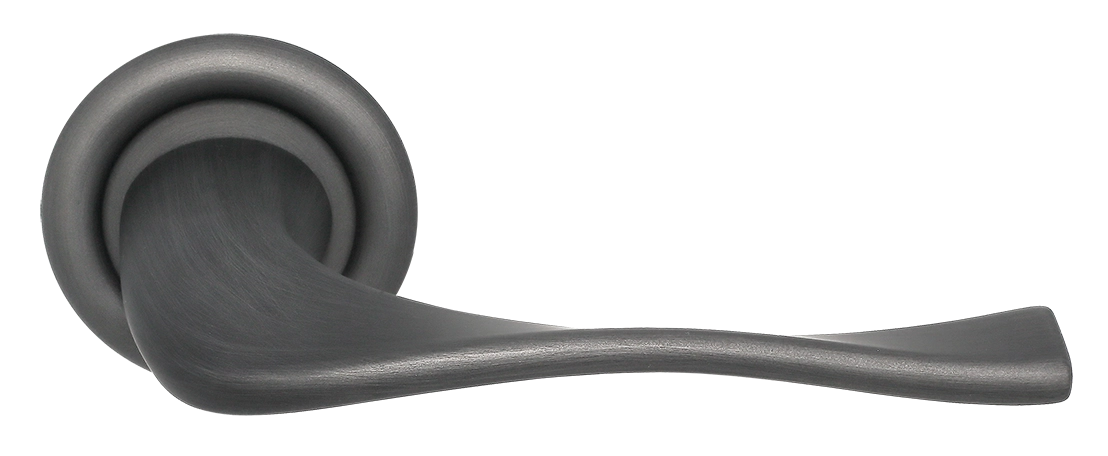 Ручка дверная SKYSCRAPER R7 SST на круглой розетке, цвет Летняя гроза/Summer Storm фото фурнитура Калининград