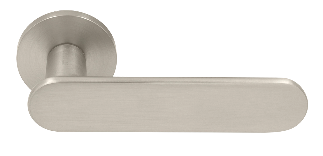 Ручка дверная MH-65-R6 SEMPIONE MSN на круглой розетке, цвет матовый сатинированный никель фото купить Калининград