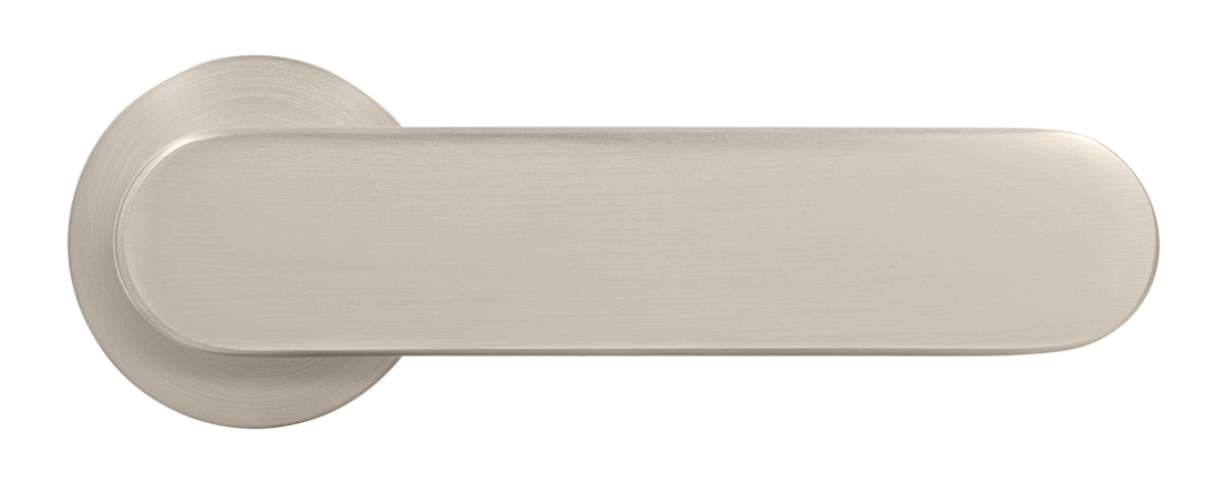 Ручка дверная MH-65-R6 SEMPIONE MSN на круглой розетке, цвет матовый сатинированный никель фото купить в Калининграде