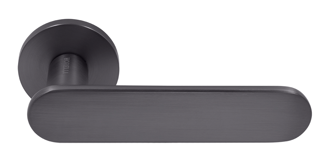 Ручка дверная MH-65-R6 R6 SEMPIONE GR на круглой розетке, цвет графит фото купить Калининград