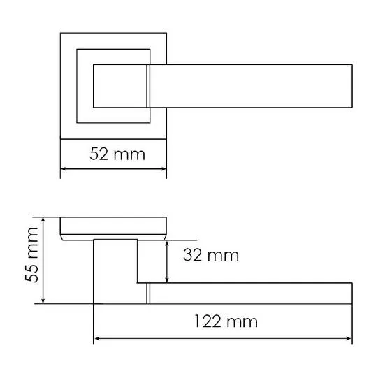Комплект дверных ручек MH-28 BL-S + сантехническая завертка MH-WC-S BL + защёлка бесшумная 1895P BL + петли врезные универсальные MSN 100X70X2.5-4BB BL (2шт), цвет черный фото купить в Калининграде
