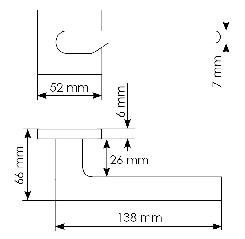 Комплект дверных ручек MH-53-S6 W + сантехническая завертка MH-WC-S6 W, цвет белый фото купить в Калининграде
