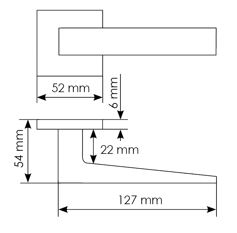 Комплект дверных ручек MH-54-S6 BL с заверткой MH-WC-S6 BL + замок M1895 BL, цвет черный фотомореллиКалининград