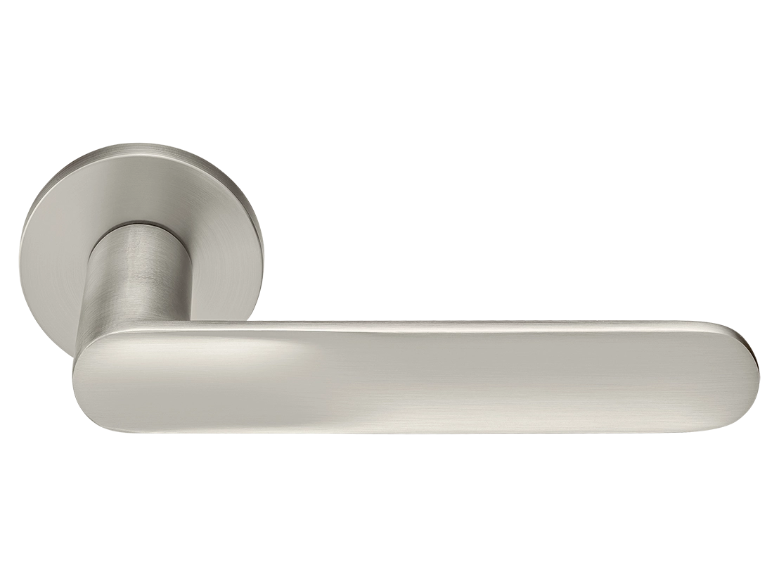 Ручка дверная GARAK MH-59-R6 MSN раздельная на круглой розетке 6 мм, цвет матовый сатинированный никель, ЦАМ фото купить Калининград