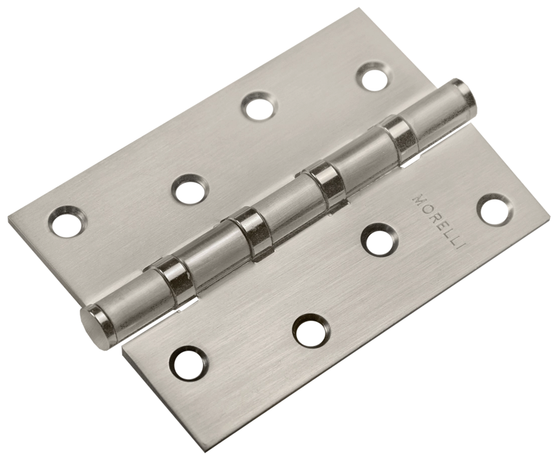 Петля карточная стальная MSN 100X70X2.5-4BB MSN универсальная с подшипником, врезная на круглой оси, цвет матовый сатинированный никель фото купить Калининград