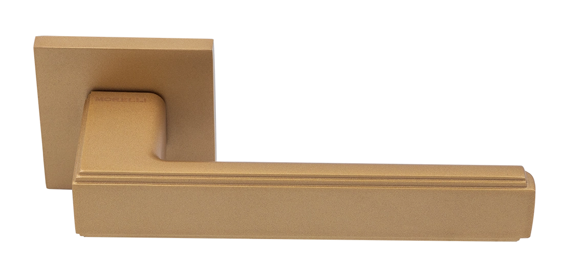 Ручка дверная MH-64-S6 FTG STEPS на квадратной розетке 6 мм, цвет матовое итальянское золото фото купить Калининград