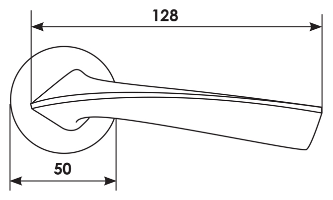 Ручка дверная COMETA R5 NIS раздельная на круглой розетке, цвет - матовый никель, ЦАМ фото купить в Калининграде
