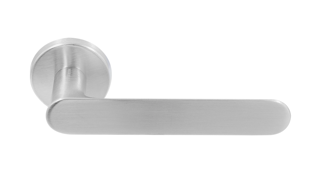 Ручка дверная LE BOAT R5 CSA раздельная на круглой розетке, цвет матовое матовый хром, латунь фото купить Калининград