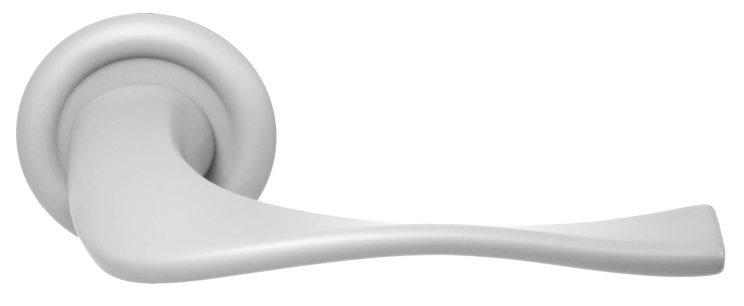 Ручка дверная SKYSCRAPER R7 SSW на круглой розетке, цвет Стокгольмский снегопад/Stockholm Snowfall фото купить Калининград