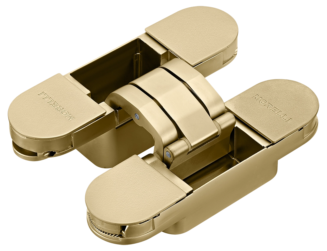 Петля скрытая HH-24 MSG врезная с 3D-регулировкой вес полотна до 40 кг, цвет матовое сатинированное золото фото купить Калининград