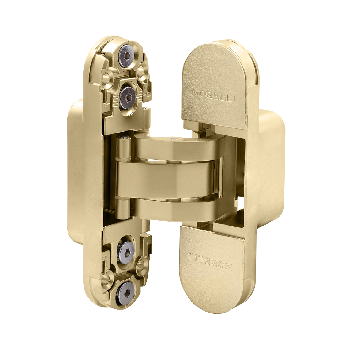 Петля скрытая HH-24 MSG врезная с 3D-регулировкой вес полотна до 40 кг, цвет матовое сатинированное золото фото купить в Калининграде