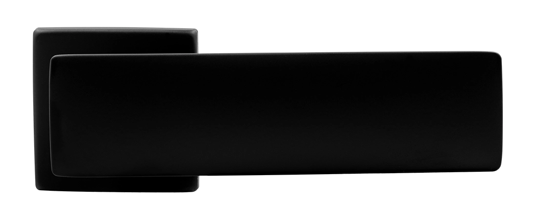 Ручка дверная SPACE S5 NERO-ST на квадратной розетке, цвет черный soft-touch, ЦАМ фото купить в Калининграде