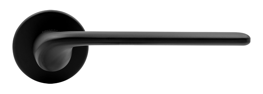 Ручка дверная TOMORROW R5 NERO-ST на круглой розетке, цвет черный soft-touch, ЦАМ фото купить в Калининграде
