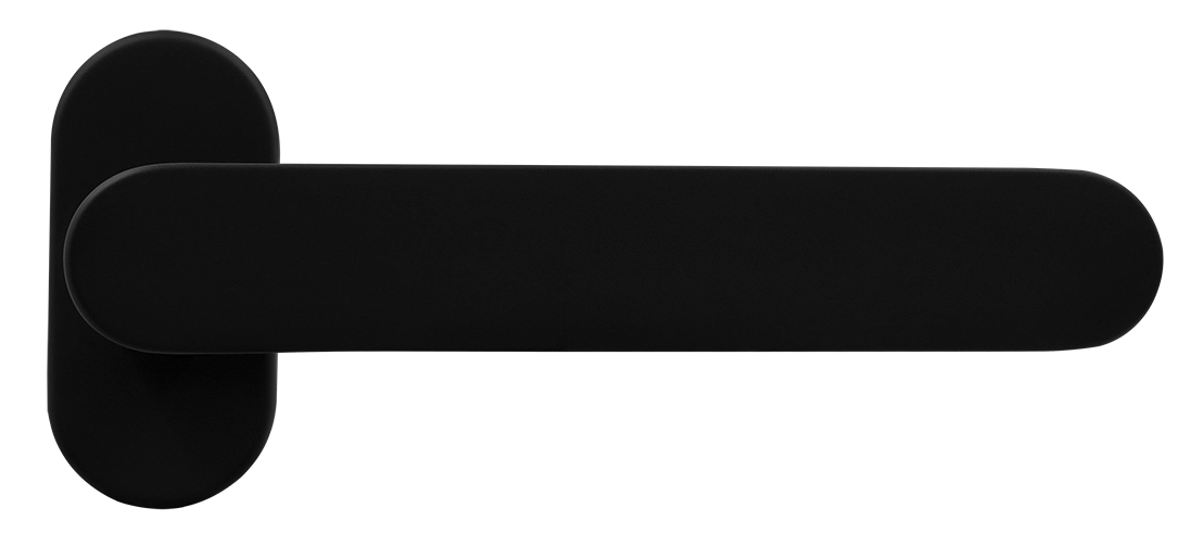 Ручка оконная LE BOAT W1 NERO-ST на прямоугольной розетке, цвет черный soft-touch, латунь фото купить Калининград