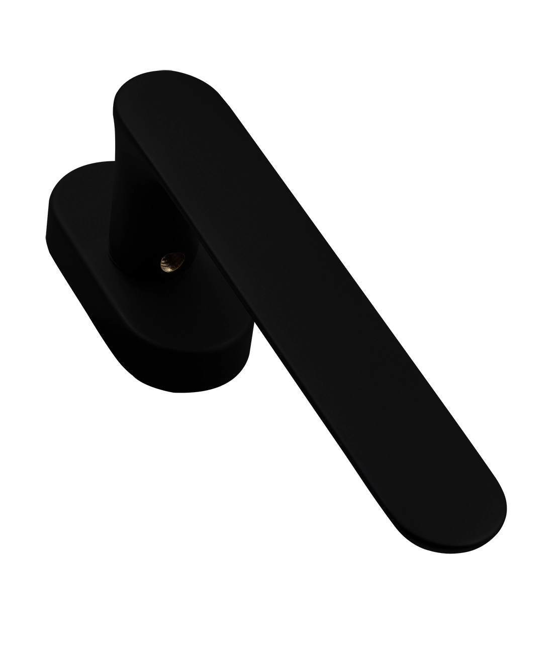 Ручка оконная LE BOAT W1 NERO-ST на прямоугольной розетке, цвет черный soft-touch, латунь фото фурнитура Калининград