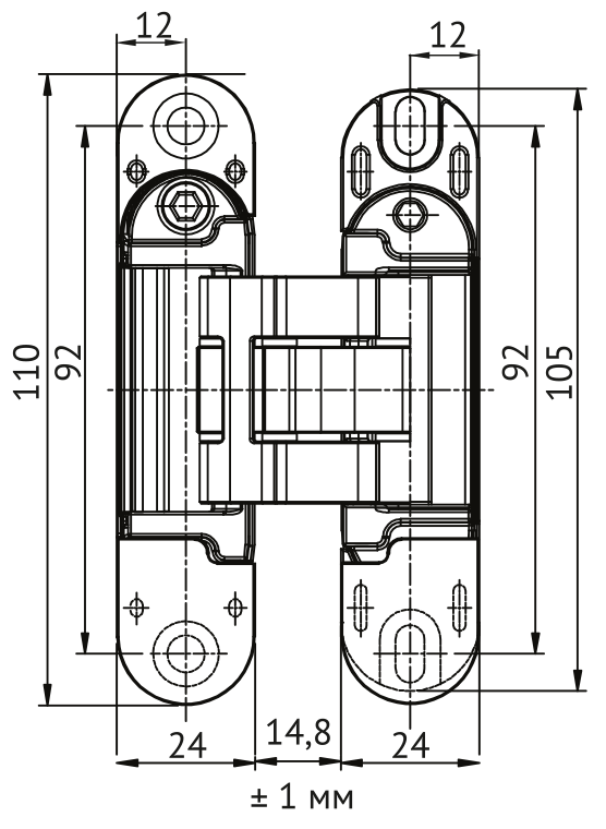 Петля скрытая HH-28 B врезная с 3D-регулировкой вес полотна до 40 кг, цвет черный фото купить в Калининграде