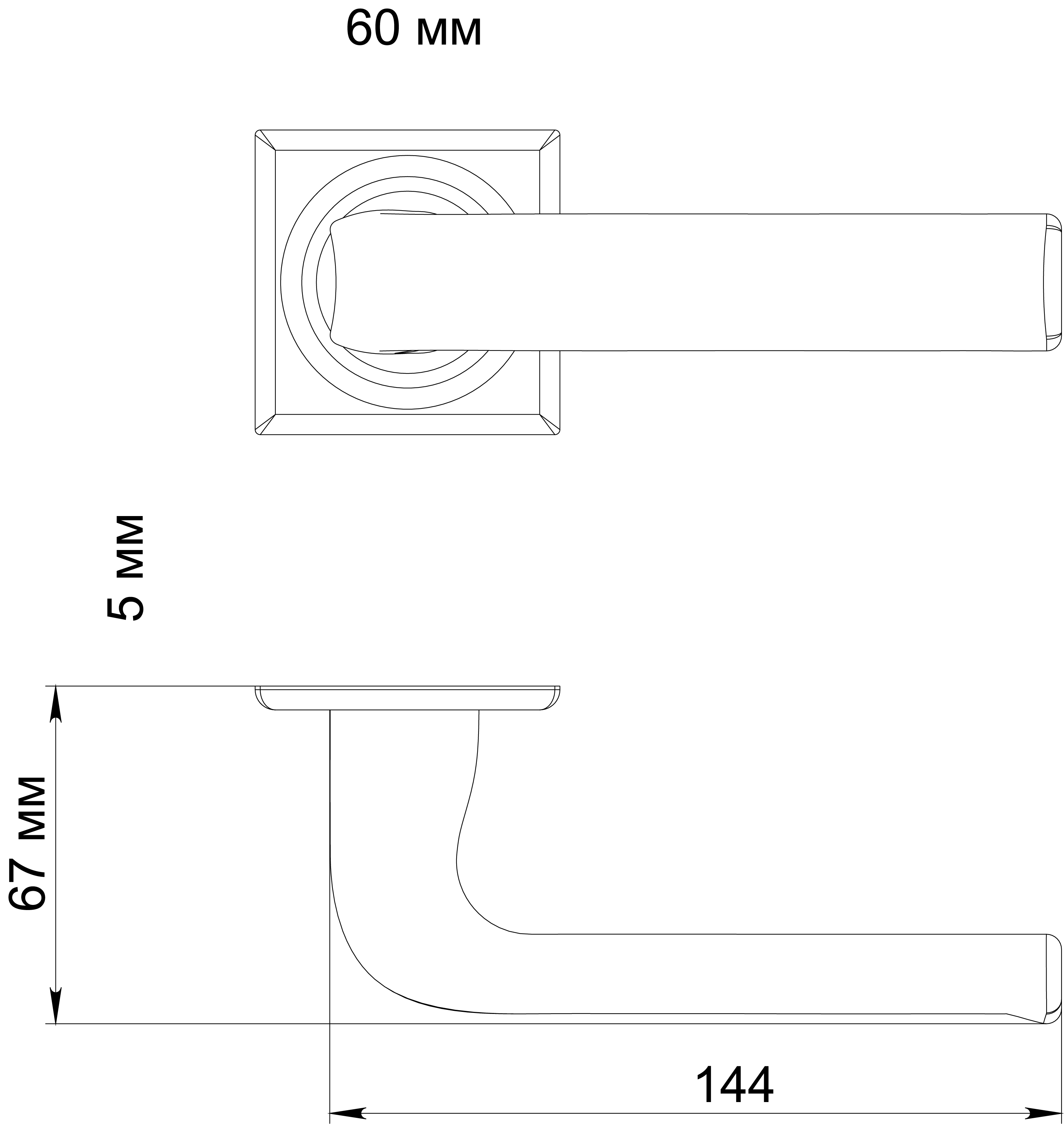 Ручка дверная THE BUS STATION S7 WF на квадратной розетке, цвет Зимняя стужа/Winter Frost фото фурнитура Калининград