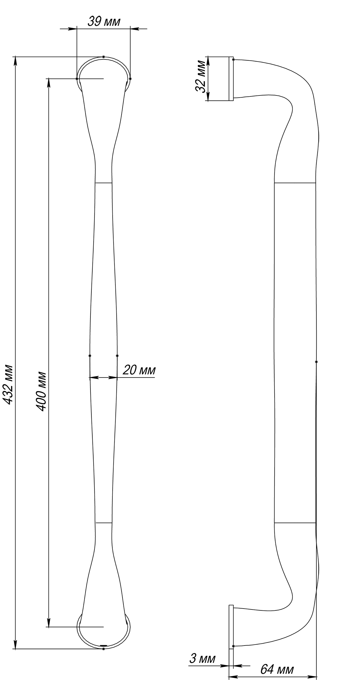 Ручка-скоба LVB PH SSW, цвет Стокгольмский снегопад/Stockholm Snowfall фото купить в Калининграде