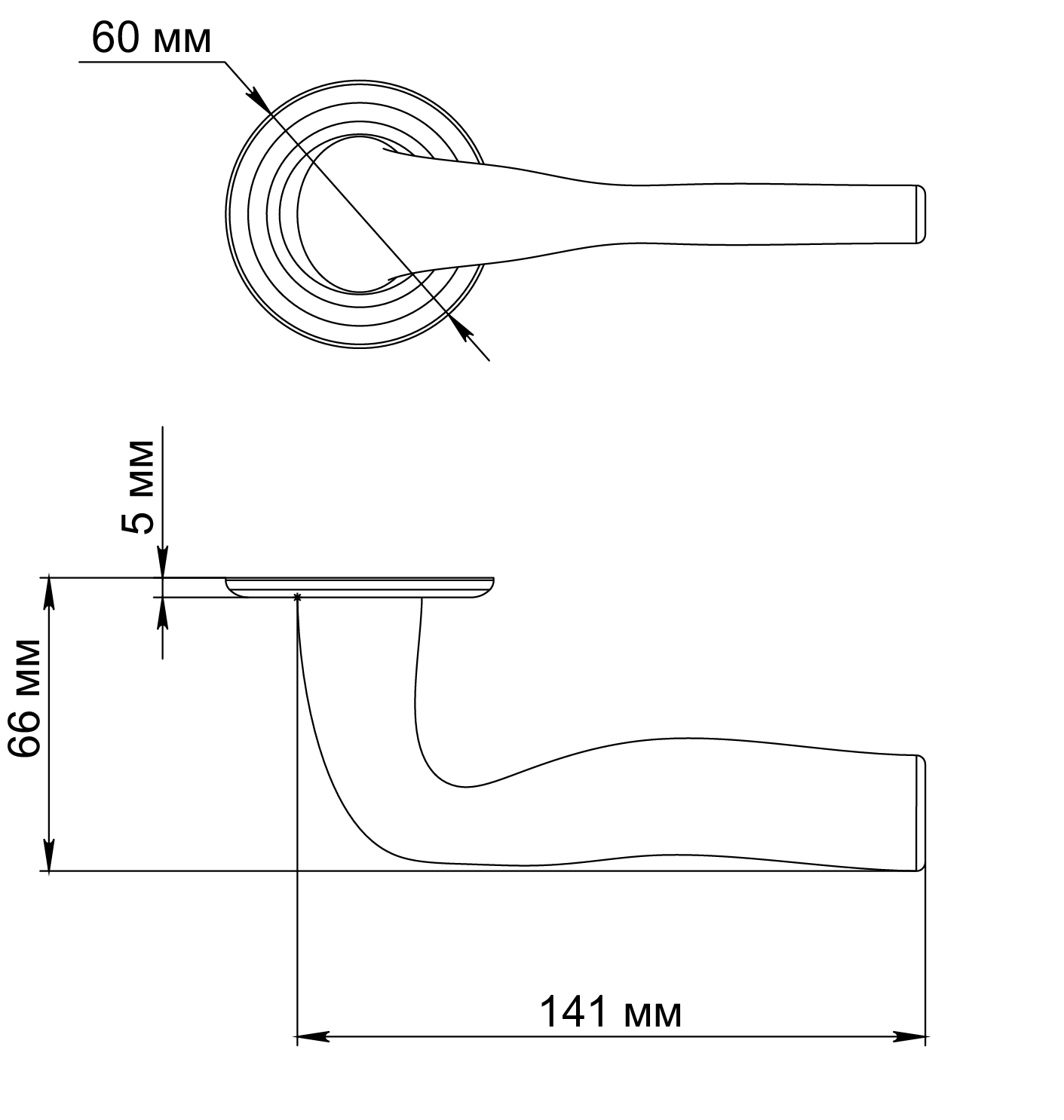 Ручка дверная LVB R7 WF на круглой розетке, цвет Зимняя стужа/Winter Frost фото фурнитура Калининград