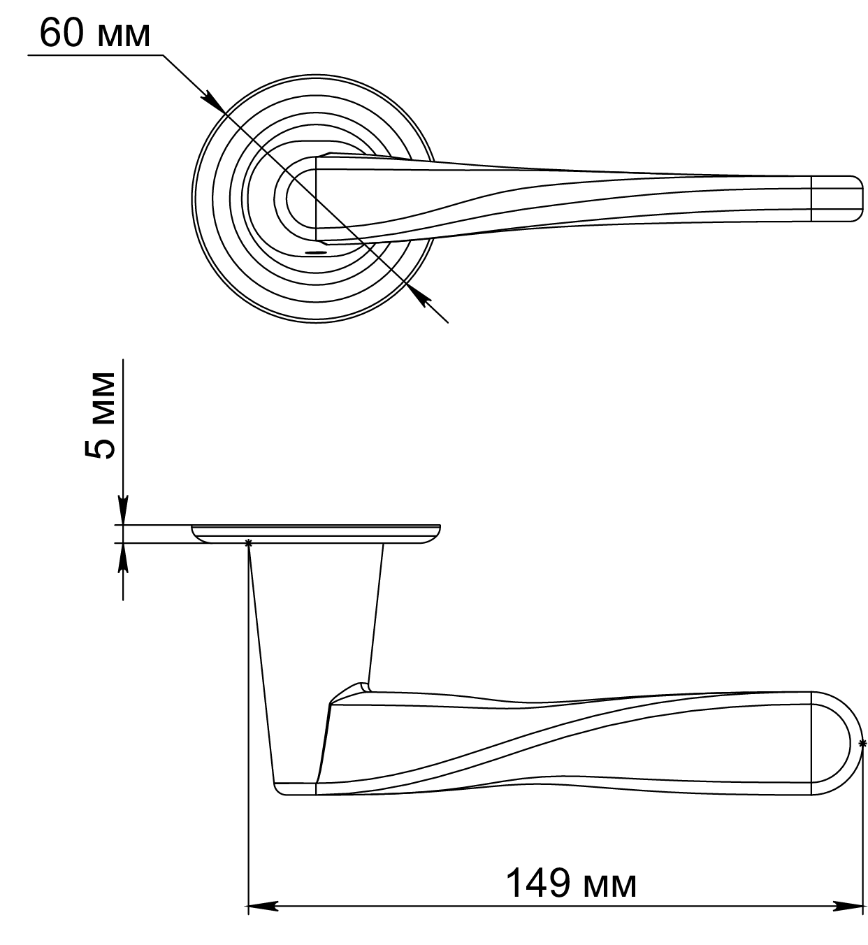 Ручка дверная THE OLYMPICS R7 AH на круглой розетке, цвет Осенний мёд/Autumn Honey фото фурнитура Калининград