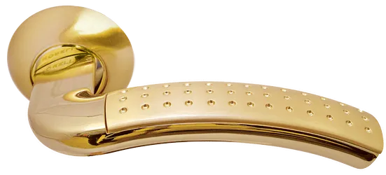 ПАЛАЦЦО, ручка дверная MH-02P SG/GP, цвет мат.золото/золото,с перфорацией фото купить Калининград