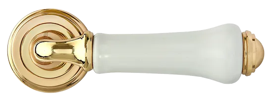 UMBERTO, ручка дверная MH-41-CLASSIC PG/W, цвет - золото/белый фото купить в Калининграде