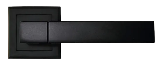 FUKOKU, ручка дверная на квадратной накладке MH-28 BL-S, цвет - черный фото купить в Калининграде