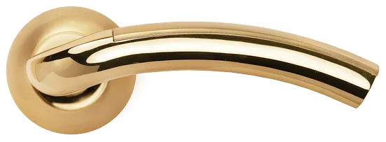 ПАЛАЦЦО, ручка дверная MH-02P SG/GP, цвет мат.золото/золото,с перфорацией фото купить в Калининграде
