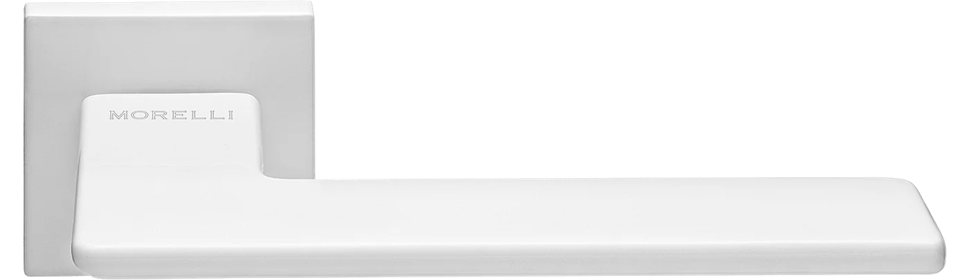 PLATEAU, ручка дверная на квадратной накладке MH-51-S6 W, цвет - белый фото купить Калининград