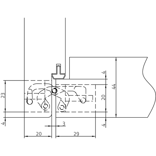HH-19 B, скрытая петля, цвет - черный фото фурнитура Калининград
